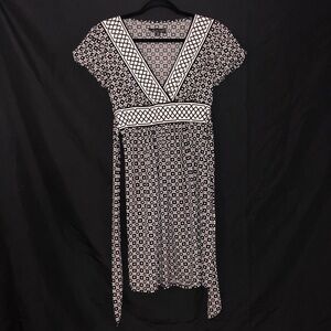 City Triangle Geo Pattern Dress Tie around Waist Waist Cinch Stretch Size Medium